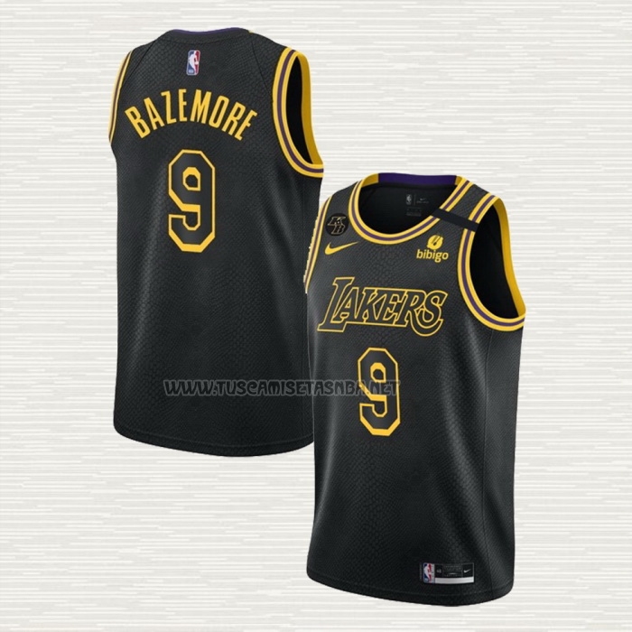 Camiseta Kent Bazemore NO 9 Los Angeles Lakers Mamba 2021-22 Negro